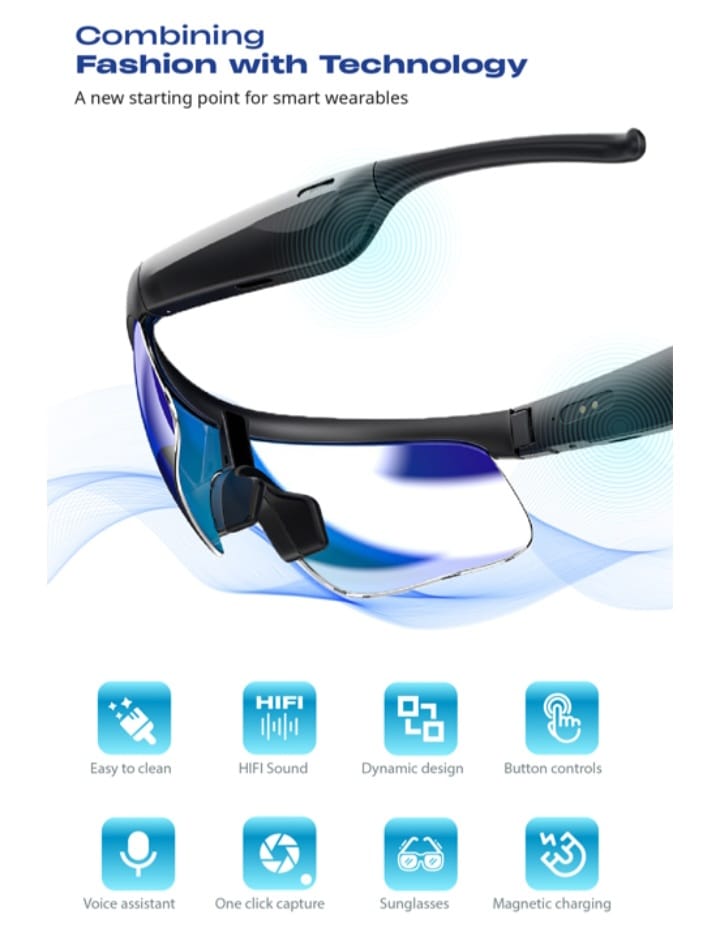 Sports Fashion Smart Bluetooth Glasses BG120 - Image 2